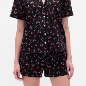 Like-New GAP Black Cherry Print Poplin Pajama Shorts (and ONLY shorts!)